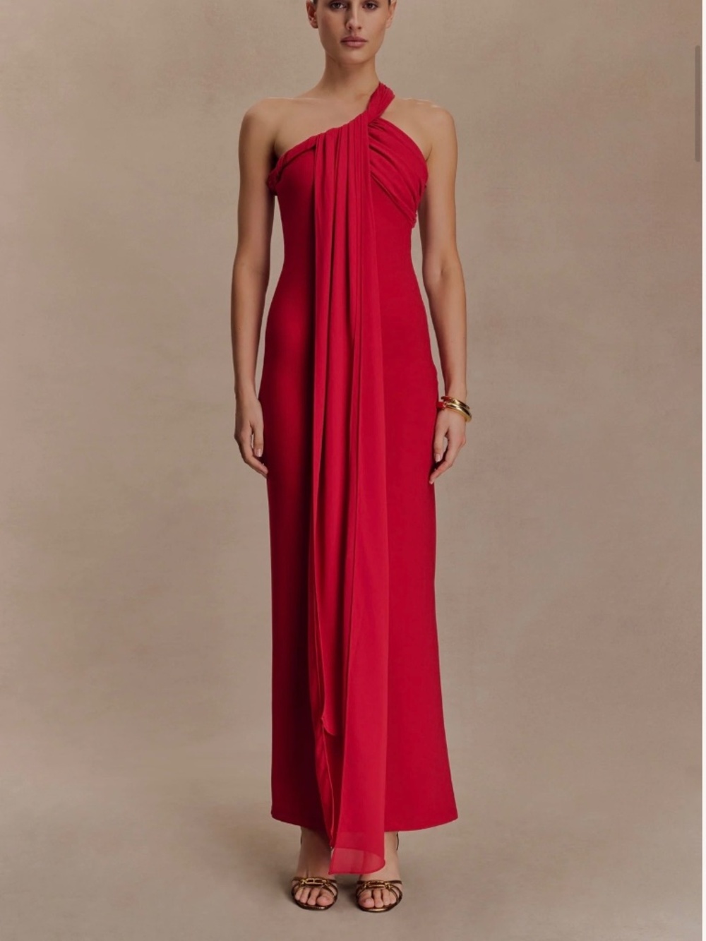 Knotted Crepe Maxi Dress